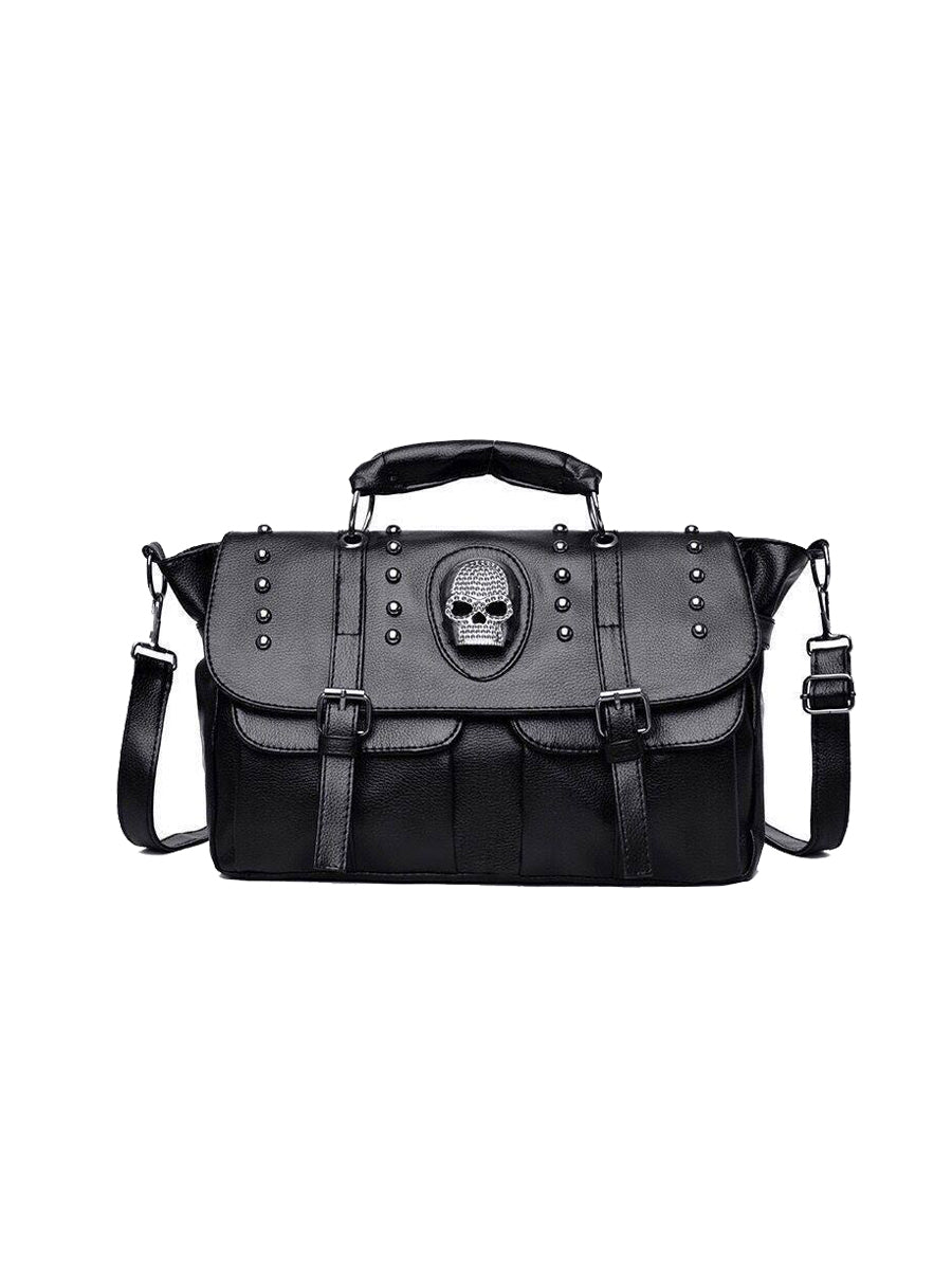 CTRL WORLD Black Skull Studded Handbag