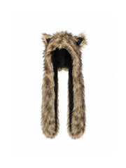 CTRL WORLD Gothic Beastcore Fuzzy Animal Ear Hood Scarf