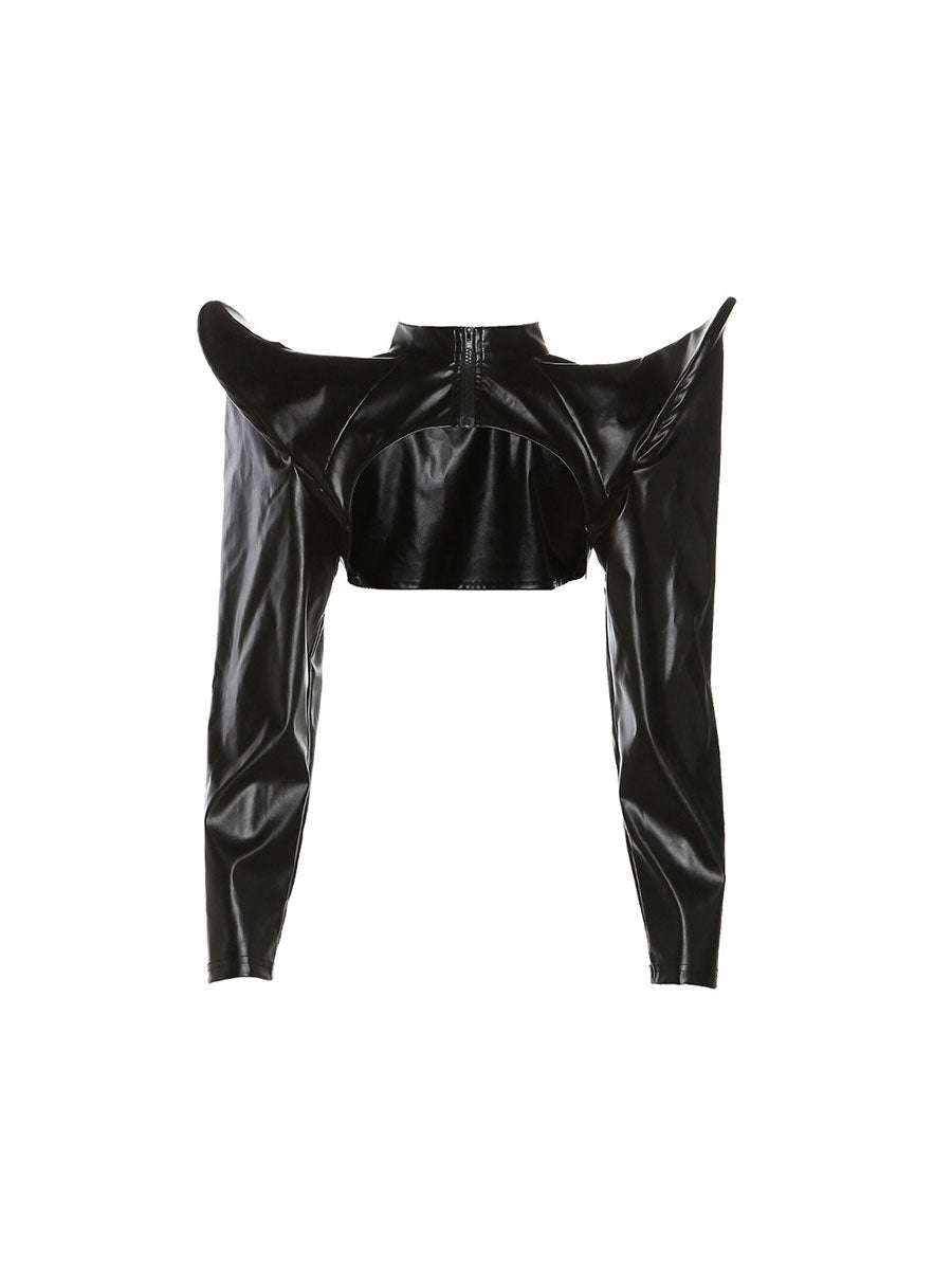 CTRL WORLD Phantom Armor Leather Bolero Jacket
