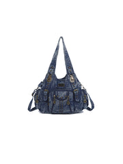 CTRL WORLD Multi-Pocket Studded Shoulder Bag