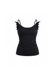 CTRL WORLD "SHADOW" Devil Wing Back Tie-Up Tank Top
