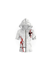 CTRL WORLD Gothic Spike Chain Distressed Hoodie