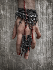 CTRL WORLD Dark Abyss Cross Chain Armored Hand Harness Bracelet