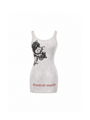 CTRL WORLD Apocalypse Cross Shadow Bodycon Mini Dress