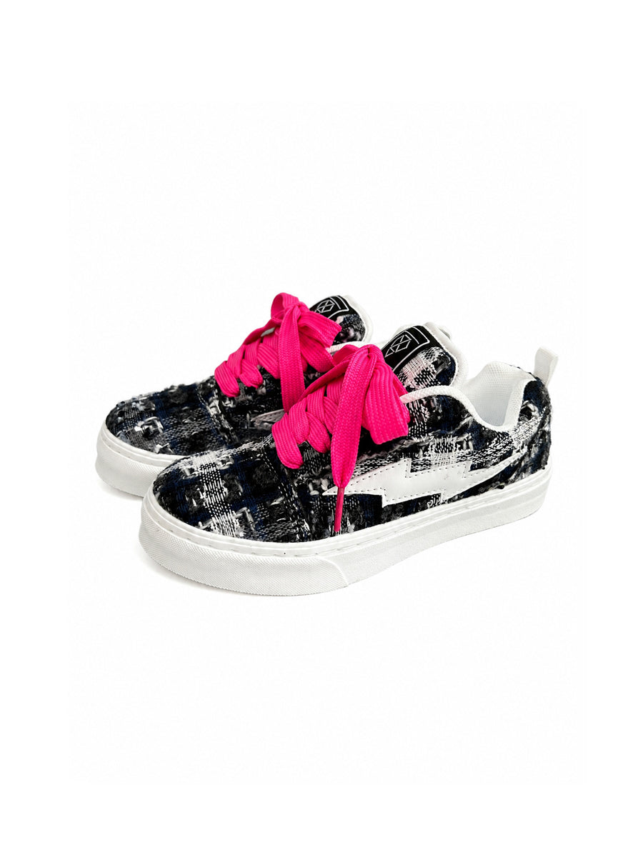 CTRL WORLD Storm Bolt Plaid Platform Sneakers