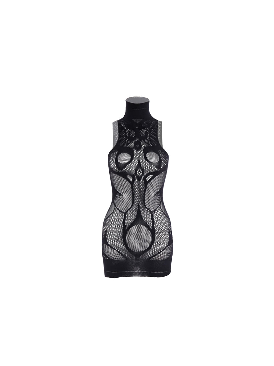 CTRL WORLD Mesh Bodysuit with Graphic Design