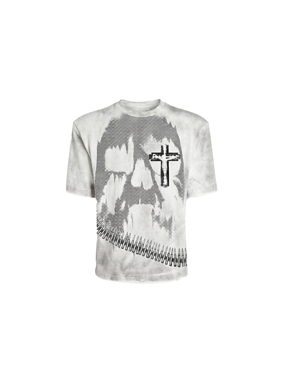 CTRL WORLD Skull and Cross Graphic Print T-shirt
