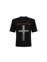 CTRL WORLD "Part of the Plan" Studded Cross T-Shirt