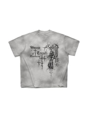 CTRL WORLD Washed Gothic Graphic T-Shirt