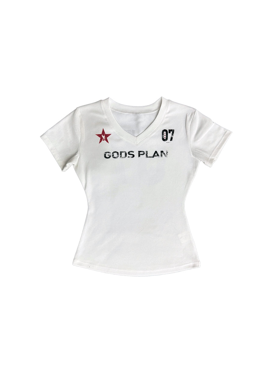 CTRL WORLD Divine 07 V-Neck Graphic T-Shirt