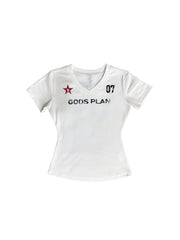 CTRL WORLD Divine 07 V-Neck Graphic T-Shirt