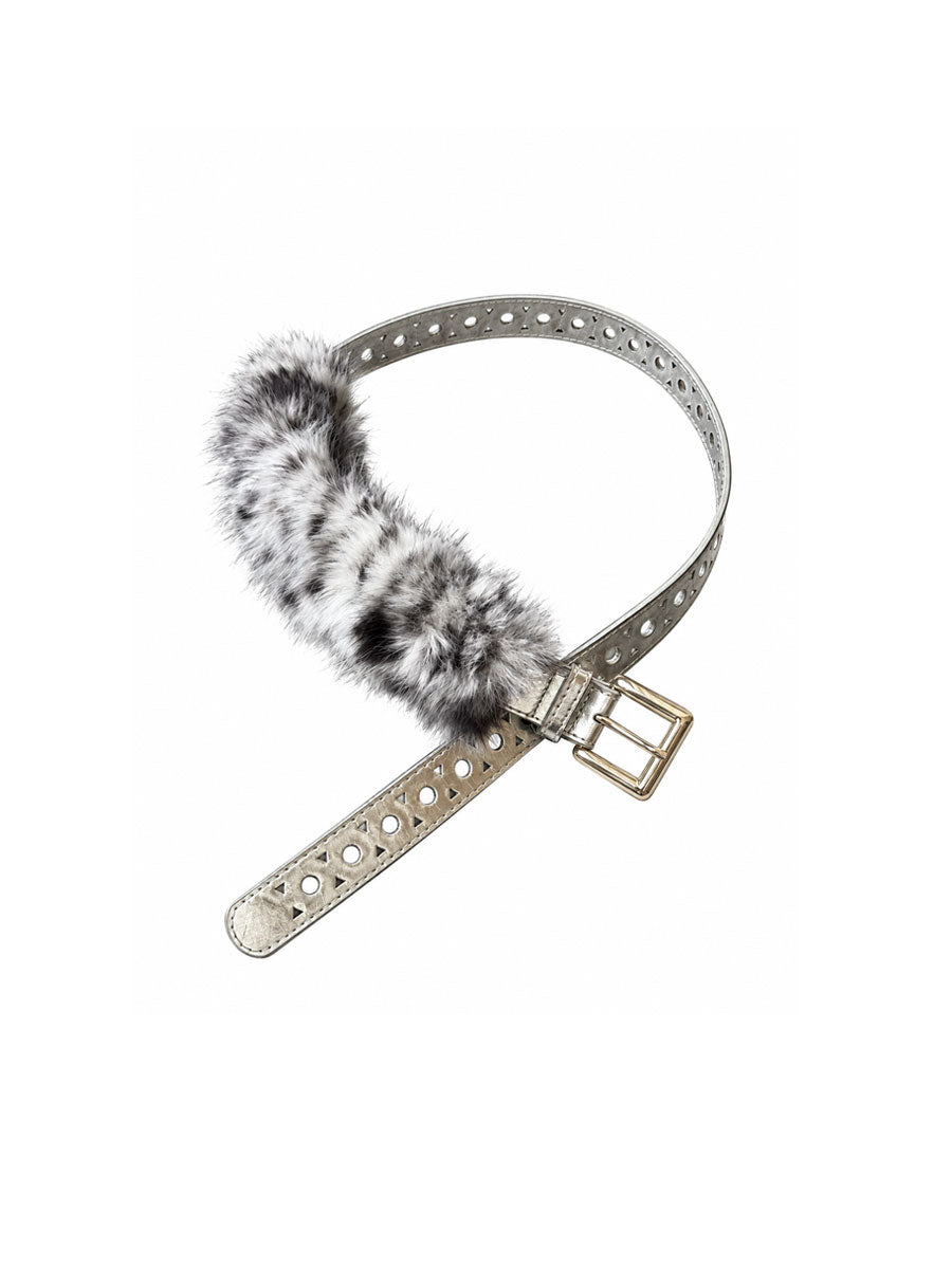 CTRL WORLD Gothic Faux Fur Studded Belt