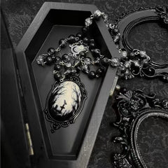 CTRL WORLD Gothic Skull & Raven Pendant Necklace