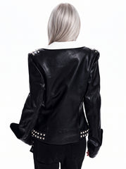 CTRL WORLD Shadow Rebel Studded Leather Biker Jacket