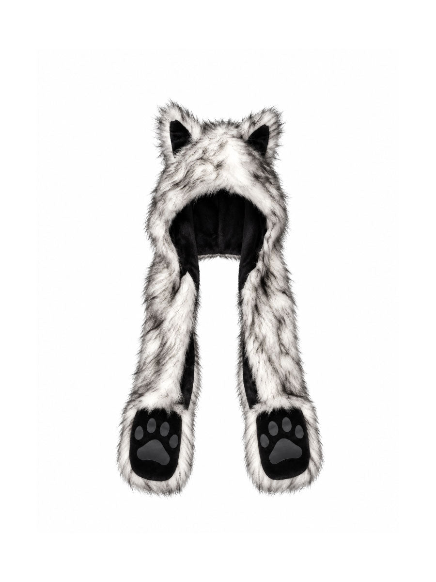 CTRL WORLD Gothic Beastcore Fuzzy Animal Ear Hood Scarf