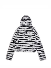 CTRL WORLD Wildcat Riot Fuzzy Tiger Stripe Zip Hoodie