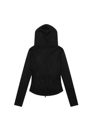 CTRL WORLD Iron Cathedral Studded Cross Ribbed Zip Hoodie