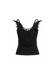 CTRL WORLD "SHADOW" Devil Wing Back Tie-Up Tank Top
