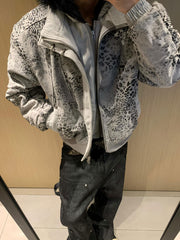 CTRL WORLD Gothic Wildcat Faux Fur Hooded Bomber Jacket