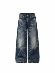 CTRL WORLD Vintage Shadow Wash Wide Leg Denim Jeans