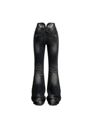 CTRL WORLD Angel Wing Lace-Up Mega Flare Jeans
