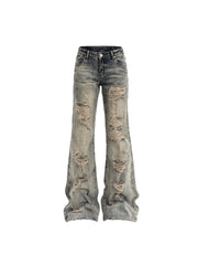 CTRL WORLD Winged Ruin Flare Denim Jeans