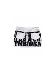 CTRL WORLD Industrial Letter Print Cargo Mini Skirt