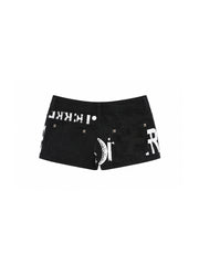 CTRL WORLD Riot Script Zip Denim Mini Skirt