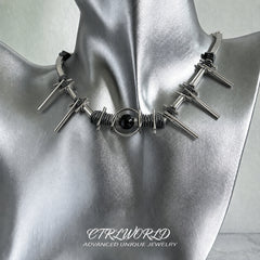 CTRL WORLD Cyber Thorn Industrial Choker Necklace
