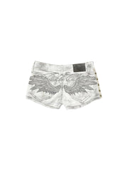 CTRL WORLD Fallen Angel Studded Low-Rise Denim Shorts