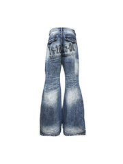 CTRL WORLD Vintage Wash Flare Denim Pants