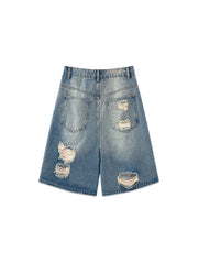 CTRL WORLD Wasteland Shred Graphic Cropped Denim Pants