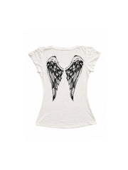 CTRL WORLD Fallen Halo Cross Wing V-Neck T-Shirt