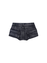 CTRL WORLD Black Shadow Pocket Denim Mini Skirt
