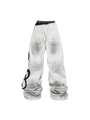 CTRL WORLD Grunge Music Note Baggy Jeans