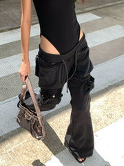 CTRL WORLD Low-rise Cargo Flare Pants