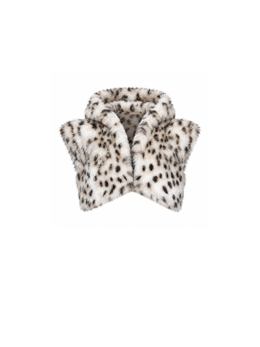 CTRL WORLD Snow Phantom Leopard Faux Fur Cropped Vest