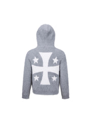 CTRL WORLD Gothic Unicorn Graphic Fuzzy Zip-Up Hoodie