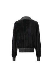 CTRL WORLD Gothic Fuzzy Knit High-Neck Sweater