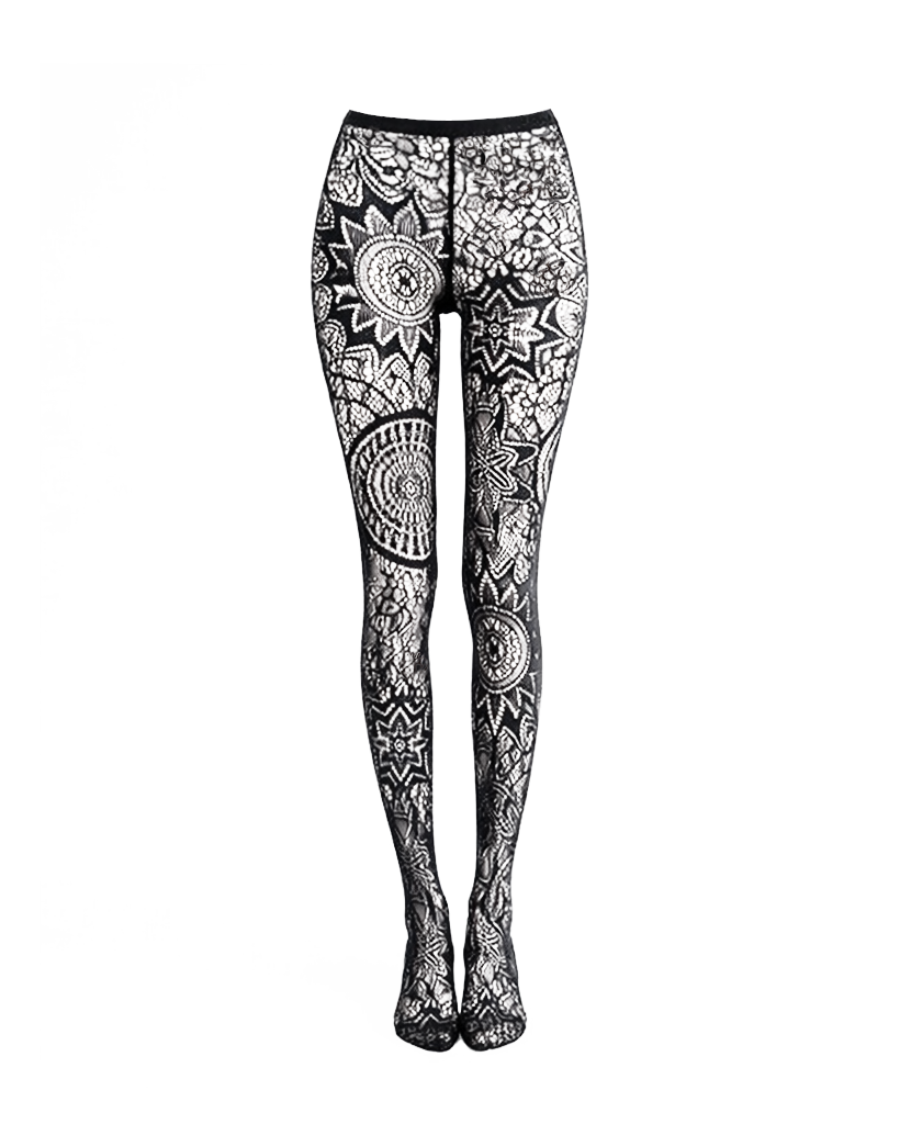 Floral Lace Pattern Tights