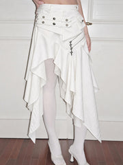 CTRL WORLD Apocalypse Rebel Asymmetric Gothic Maxi Skirt