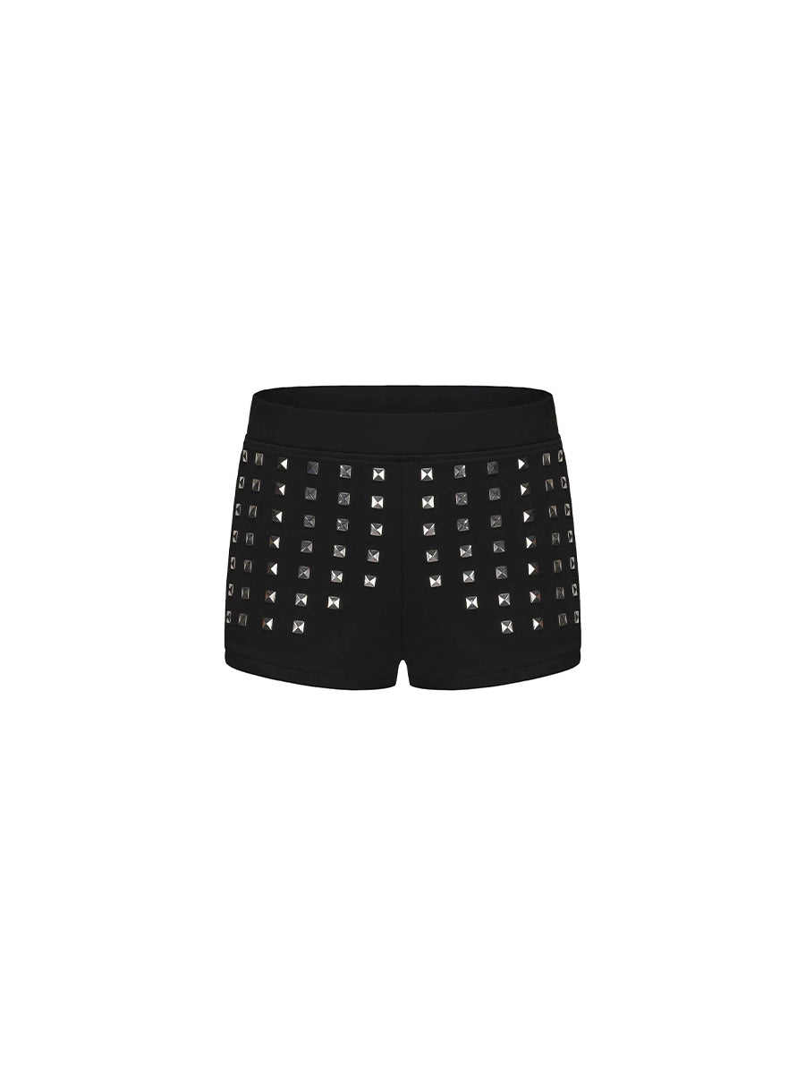 CTRL WORLD Studded Riot Grid Micro Shorts