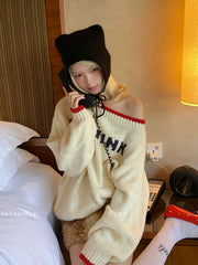 CTRL WORLD Midnight Cat-Ear Knit Bonnet