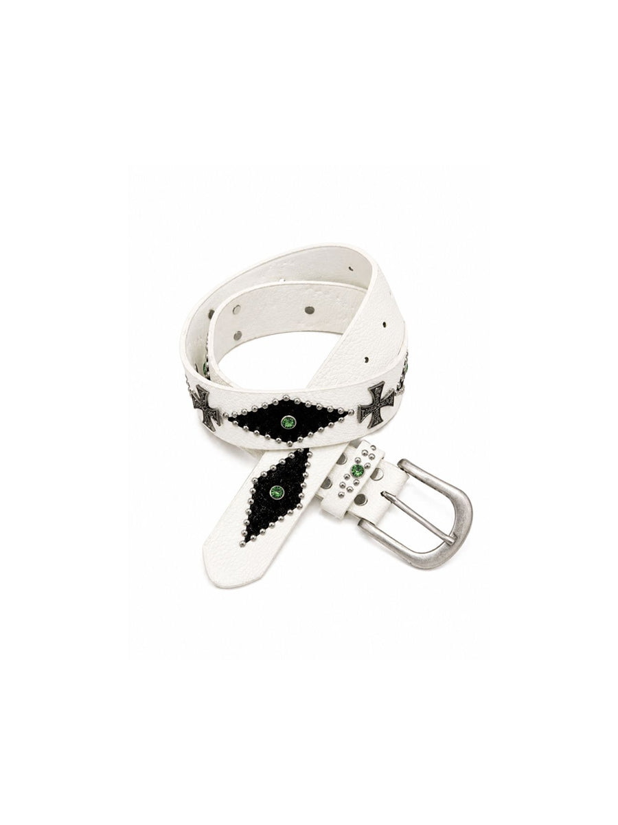 CTRL WORLD Gothic Cross Contrast Studded Belt