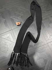 CTRL WORLD Midnight Waterfall Extra-Long Fringe Knit Scarf