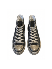 CTRL WORLD Distressed High-Top Canvas Sneakers
