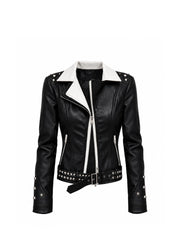 CTRL WORLD Shadow Rebel Studded Leather Biker Jacket