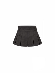 CTRL WORLD Shadow Cadet Wool Pleated Mini Skirt