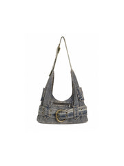 CTRL WORLD Buckle Rider Denim Shoulder Bag
