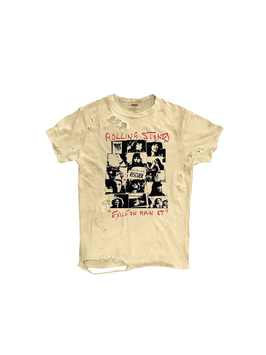 CTRL WORLD Rolling Stones Exile Distressed Graphic T-Shirt